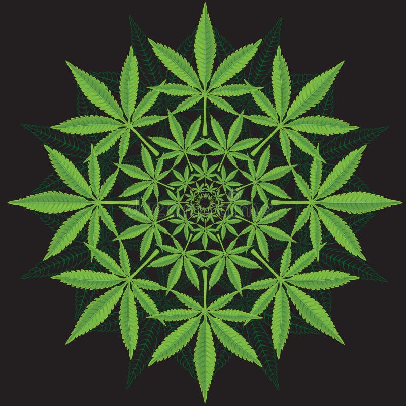 Round wzór od marihuana liścia ilustracja wektor Round wzór od marihuana liścia ilustracja wektor
