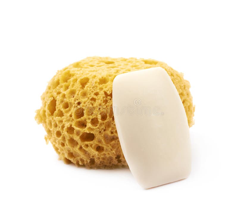 Round Yellow Bath Sponge Isolated Stock Photo Image of sanitation