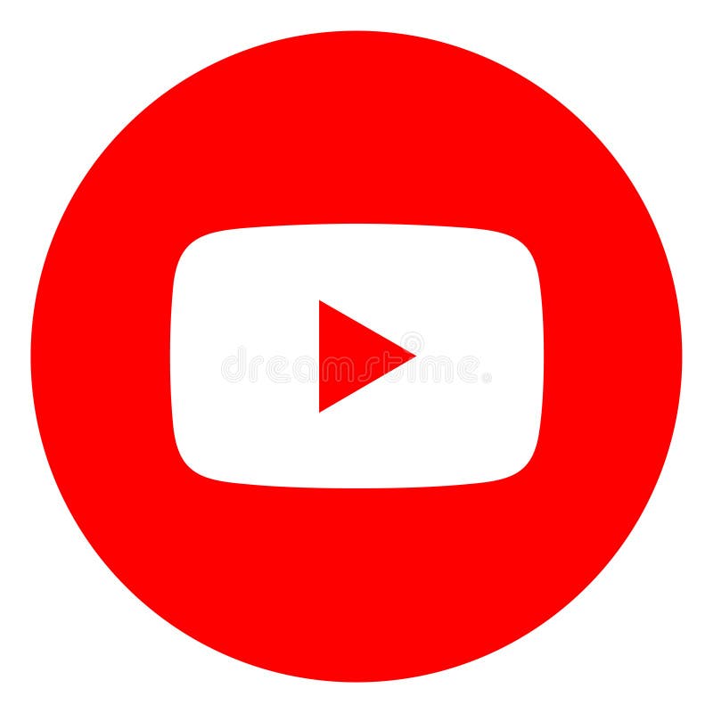 Round Youtube Logo Isolated on White Background Editorial Stock Image ...