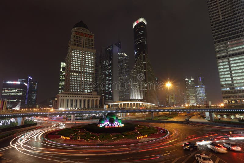 Roundabout in Shanghai royalty free stock photo Roundabout in Shanghai royalty free stock photo