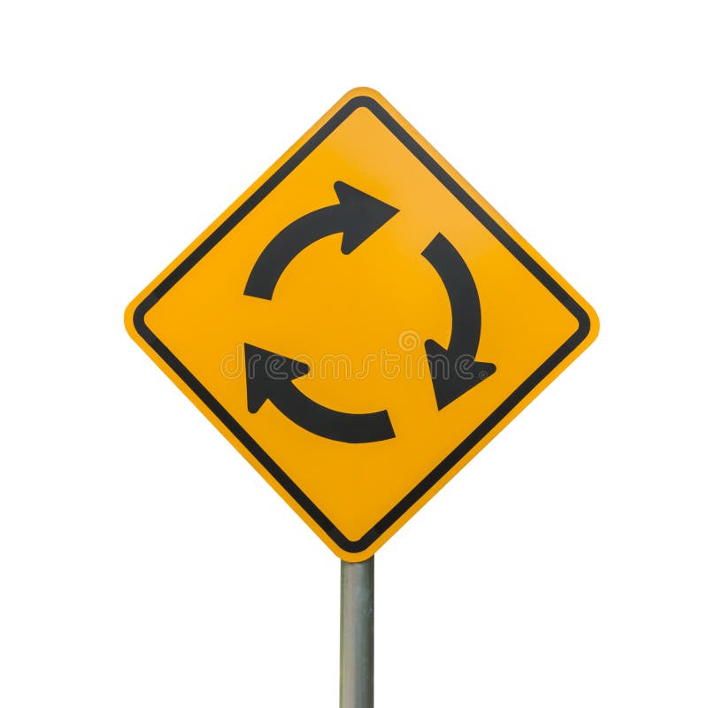 Roundabout sign isolate