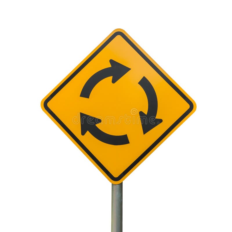 Roundabout sign isolate royalty free stock photography