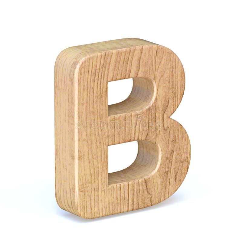 Rounded Wooden Font Letter B 3D Stock Illustration - Illustration of ...