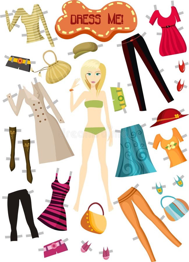 Boneca de papel com roupas e: vetor stock (livre de direitos) 325212497, Shutterstock