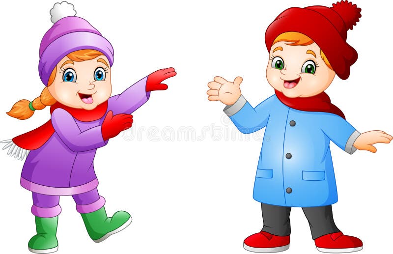 Boneco De Personagem De Desenho Animado Infantil Em Roupas De Inverno.  Ilustração Vetorial Ilustração do Vetor - Ilustração de morena, artwork:  177347336