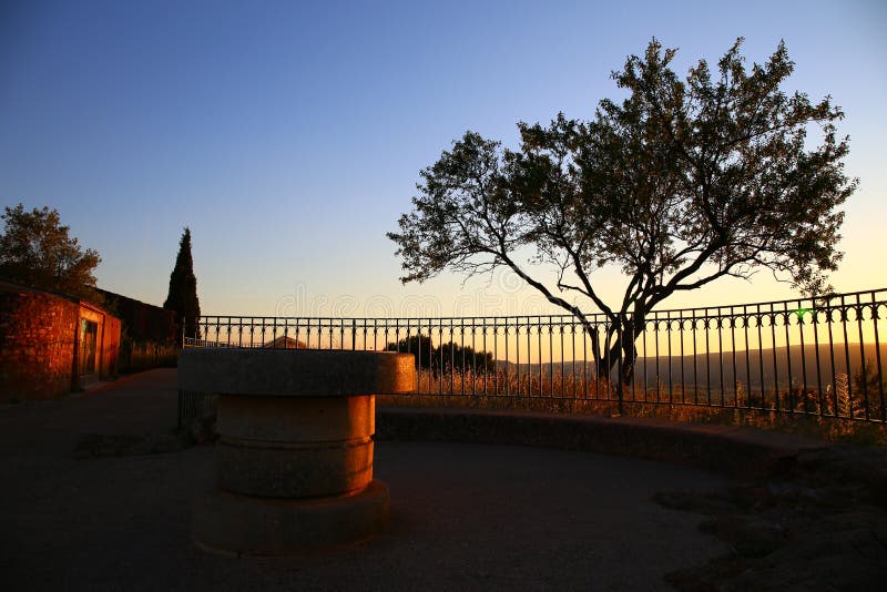 The red charming village in the Luberon region of France. The red charming village in the Luberon region of France