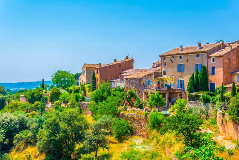 Roussillon Village in France Stock Photo - Image of french, luberon ...