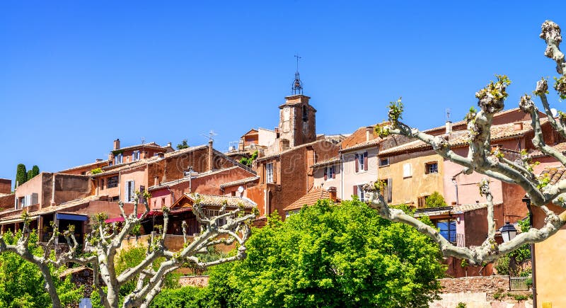 Roussillon village sunset view, Provence, France