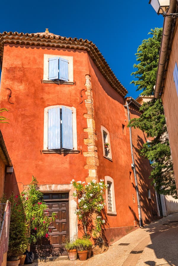 Roussillon village sunset view, Provence, France.