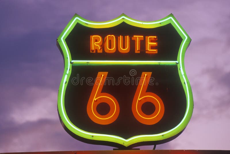 Route 66 neon sign royalty free stock images