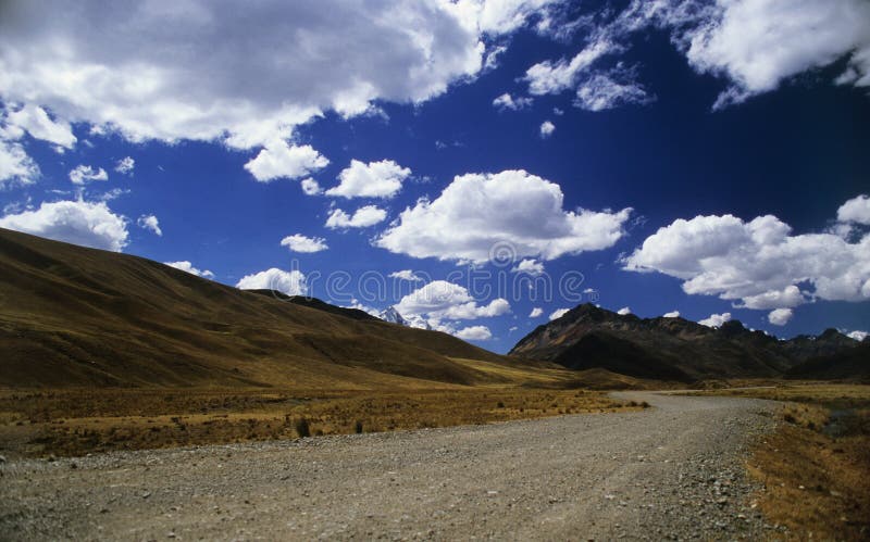 Road on Kaca Region - Puya Raimondy area - Huaraz - Cordiliera Blanca - Peru. Road on Kaca Region - Puya Raimondy area - Huaraz - Cordiliera Blanca - Peru