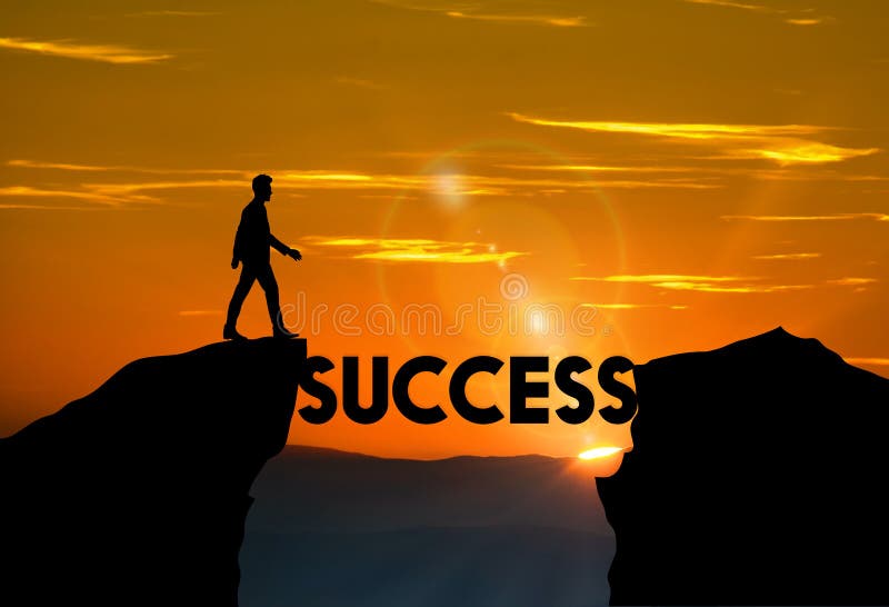 Route au succès, motivation, ambition, concept d'affaires