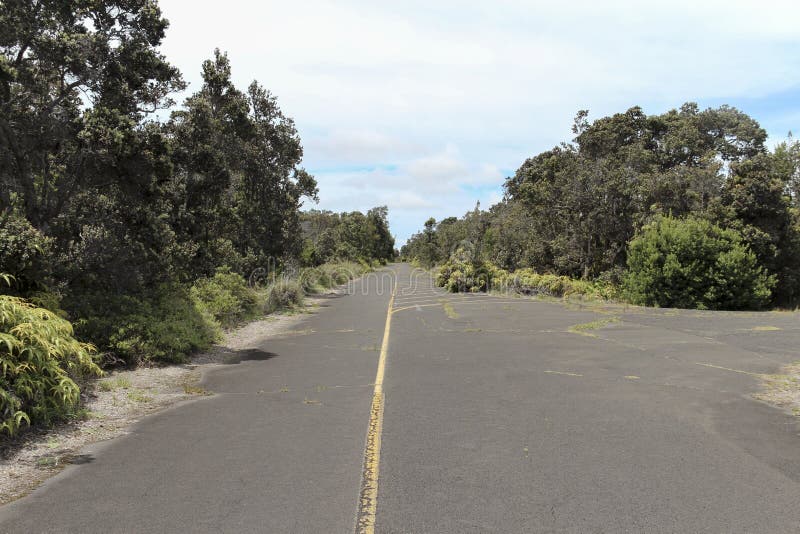 Route de jante de cratère de jungle, Kilauea, grande île, Hawaï photos libres de droits Route de jante de cratère de jungle, Kilauea, grande île, Hawaï photos libres de droits