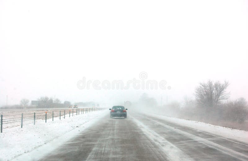 Car driving on winter road. Car driving on winter road