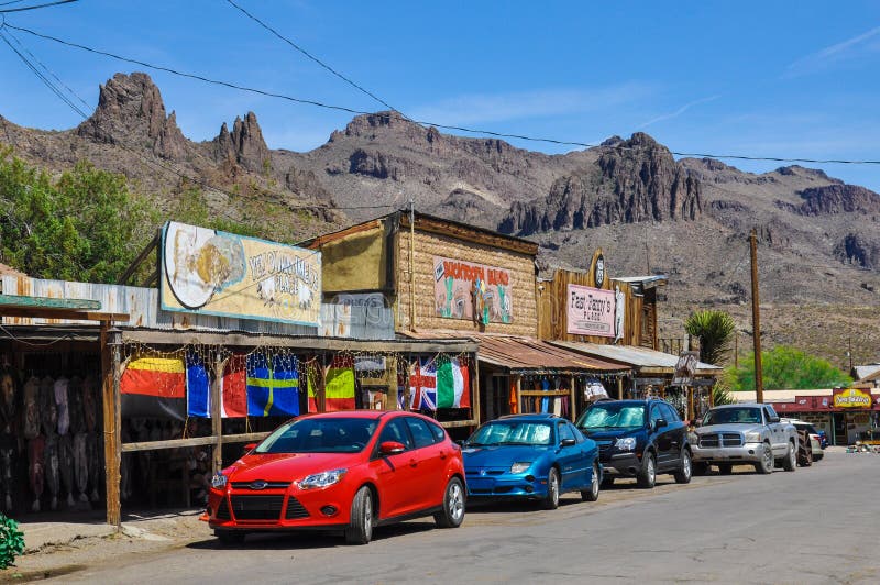 The City of Oatman on Route 66 in Arizona. The City of Oatman on Route 66 in Arizona