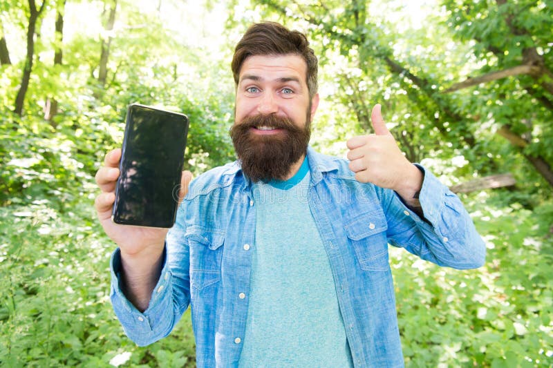 Route for exciting adventure. GPS and navigation apps. Hiking with navigation app. Useful program. Smartphone online stock images