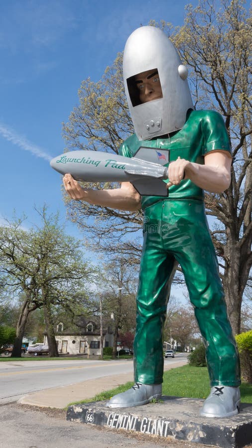 Route 66 Gemini Giant Sculpture, Wilmington, IL Image stock éditorial