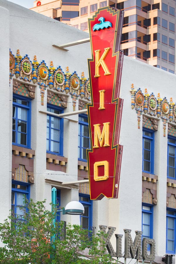 Route 66: Kimo Theatre Albuquerque, NM arkivfoton Route 66: Kimo Theatre Albuquerque, NM arkivfoton