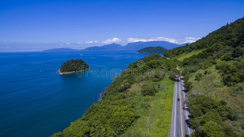 Route le long de la mer, DOS Reis d'Angra de route à Rio de Janeiro photos stock Route le long de la mer, DOS Reis d'Angra de route à Rio de Janeiro photos stock