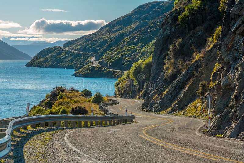 Road along Lake Wakatipu, Queenstown, New Zealand. Road along Lake Wakatipu, Queenstown, New Zealand