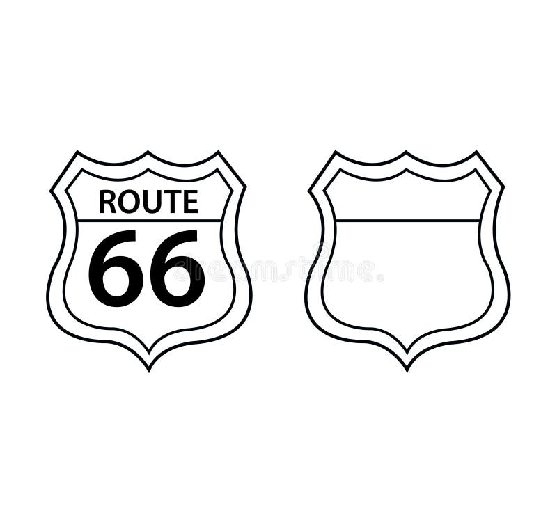 Route 66 -Schildverkehrs-Verkehrsschilder lizenzfreie abbildung Route 66 -Schildverkehrs-Verkehrsschilder lizenzfreie abbildung