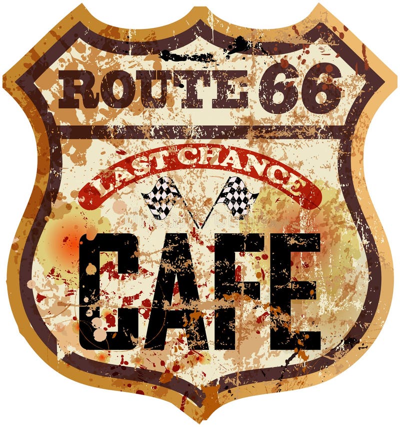 Route sixty six cafe diner sign