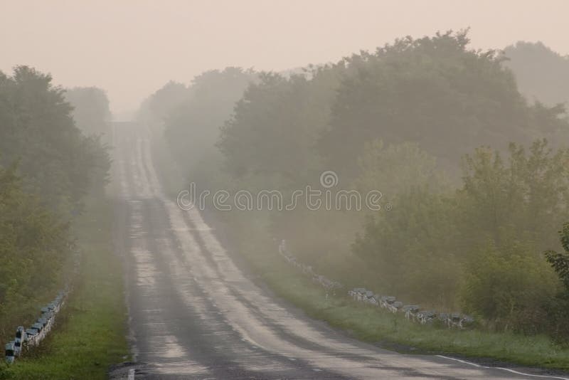 Empty road at mist in west ukraine. Empty road at mist in west ukraine