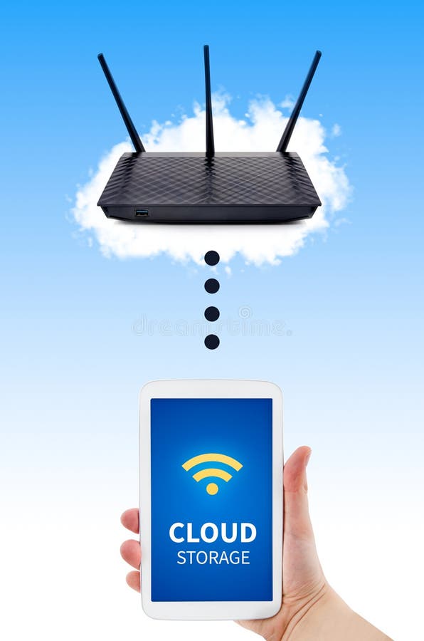 Router with backup storage disk stock photography Router with backup storage disk stock photography
