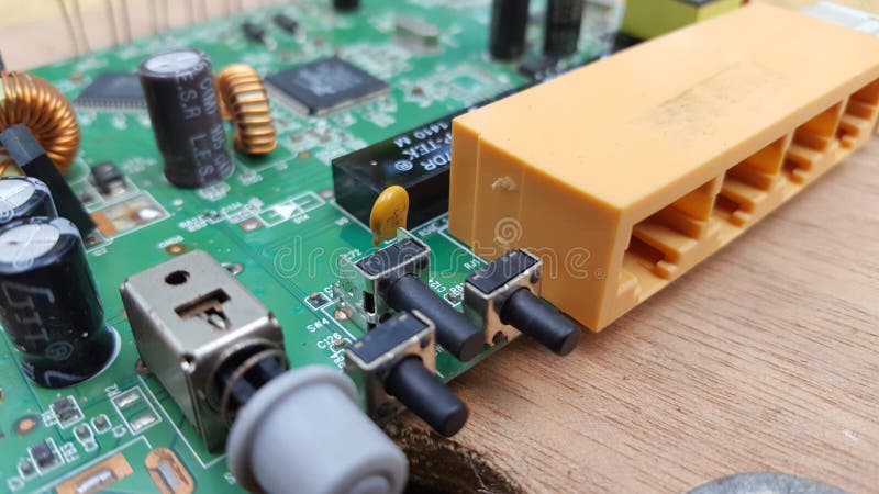 The router board is open, one of the wireless technologies royalty free stock image