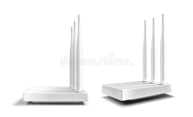 Routeur Wifi Modem Haut Débit Sans Fil Réaliste Avec Antennes Maquette 3d  Du Routeur Ethernet Pour La Connexion Réseau Et L'accès Internet Isolé Sur  Fond Blanc Illustration Vectorielle