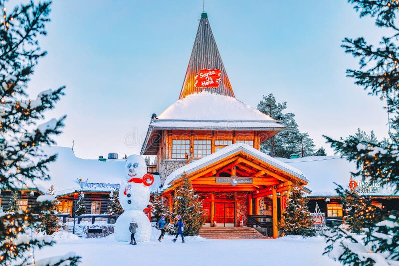 Snowman at Santa Office at Santa Claus Village in Rovaniemi in Lapland in Finland