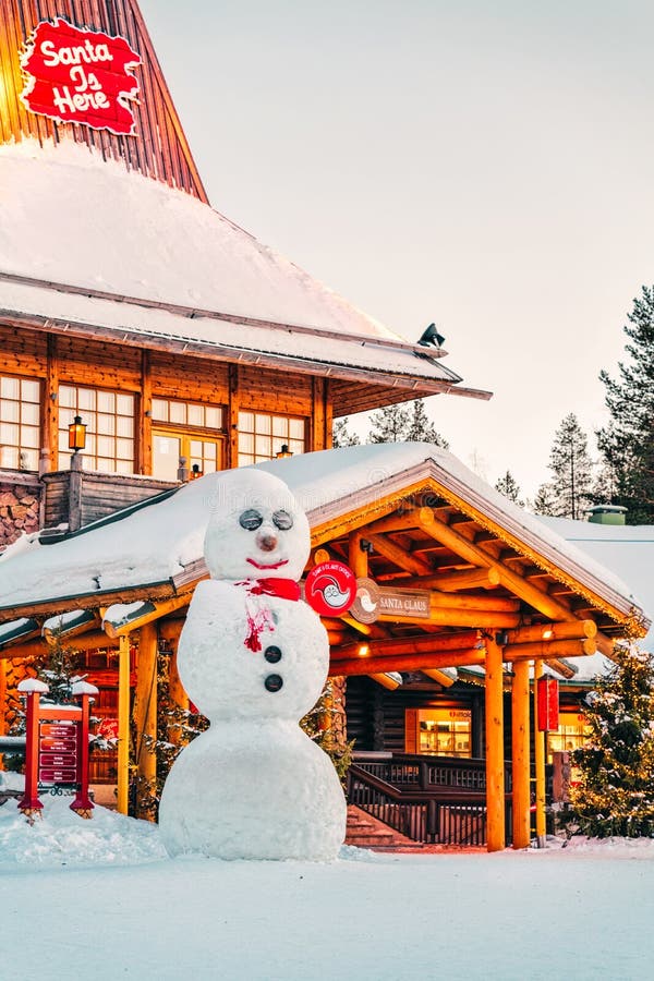 Snowman at Santa Office in Santa Claus Village in Rovaniemi in Lapland in Finland