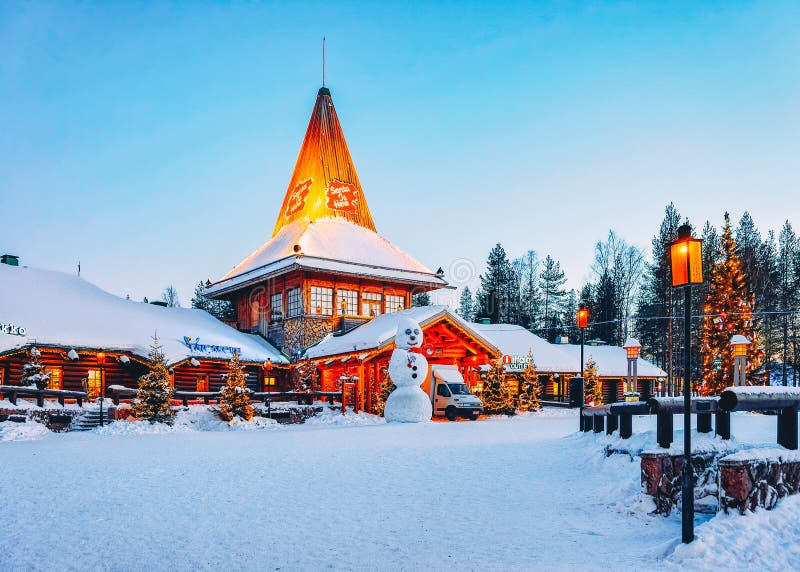 Snowman at Santa Office at Santa Claus Village in Rovaniemi in Lapland in Finland