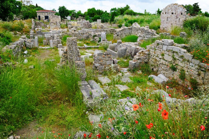 Rovine della città antica, lato, Turchia immagine stock libera da diritti Rovine della città antica, lato, Turchia immagine stock libera da diritti