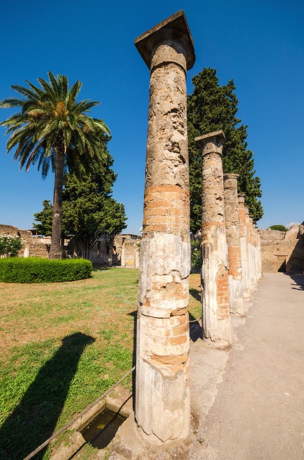 Ruins of the ancient roman city of Pompeii, which was destroyed by volcano, Mount Vesuvius, about two millenniums ago, 79 AD. Ruins of the ancient roman city of Pompeii, which was destroyed by volcano, Mount Vesuvius, about two millenniums ago, 79 AD