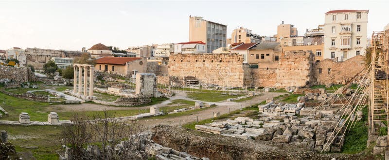 Rovine di Roman Market a Atene, Grecia fotografia stock Rovine di Roman Market a Atene, Grecia fotografia stock