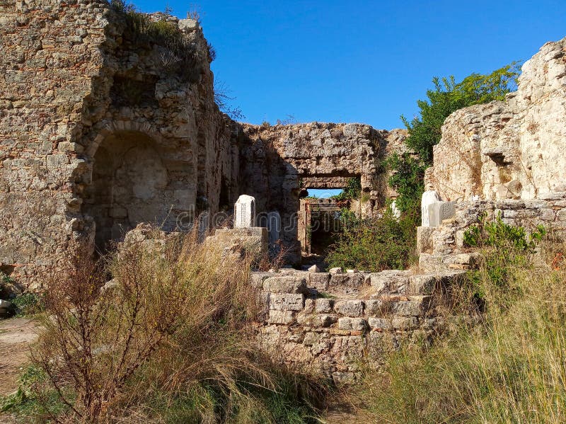 Rovine di Side City, Turchia fotografia stock libera da diritti Rovine di Side City, Turchia fotografia stock libera da diritti
