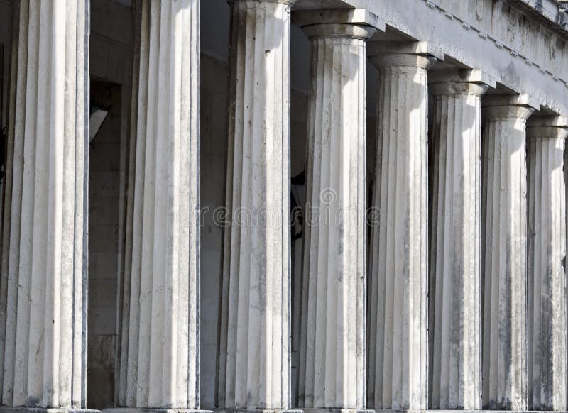 Row of ancient Greek pillars royalty free stock photos Row of ancient Greek pillars royalty free stock photos