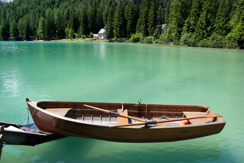 Row Boat Floating On The Water Stock Image - Image of 