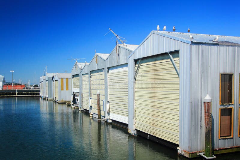 Row Of Boat Garages Royalty Free Stock Image Image 33228096