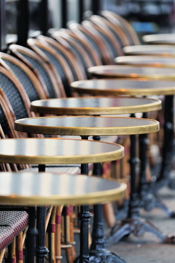 Row of chairs and tables