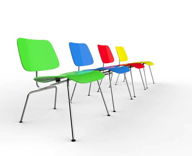 Row of Colorful Chairs stock illustration. Illustration of chairs