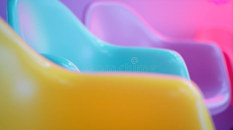 A Row of Colorful Chairs in a Room with Bright Colors, AI Stock ...