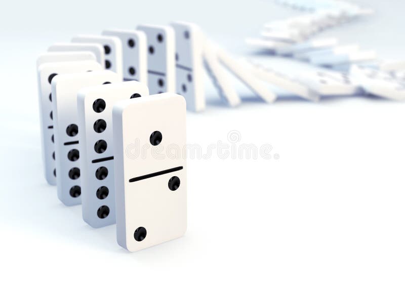 Row of dominoes collapsing