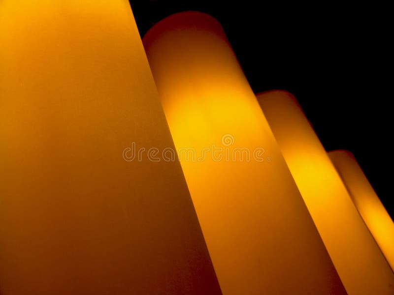 Row of glowing lamps stock image