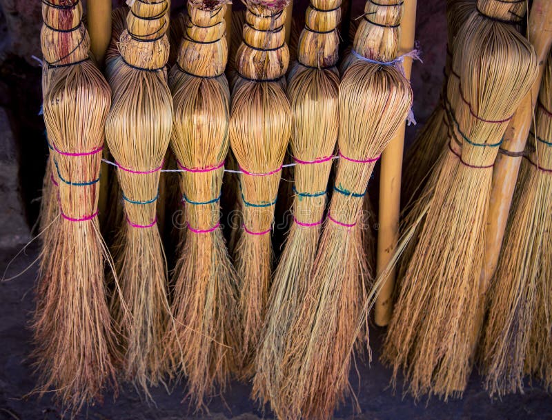 Hand crafted corn broom stock image. Image of cajamarca 108922709