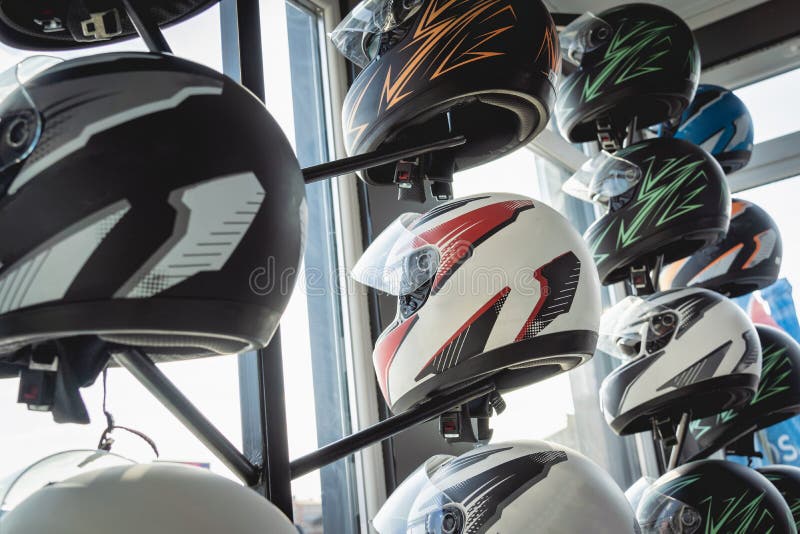 Row of Helmets for Go Kart Racing. Stock Photo - Image of kart, person: 237987274