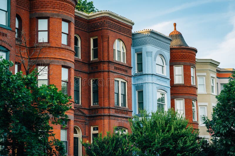 Row Houses at Seward Square, in Capitol Hill, Washington, DC Stock