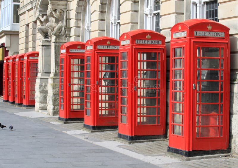 Row of Iconic Red Telephone Boxes in Blackpool Editorial Photography Image of historic, phone