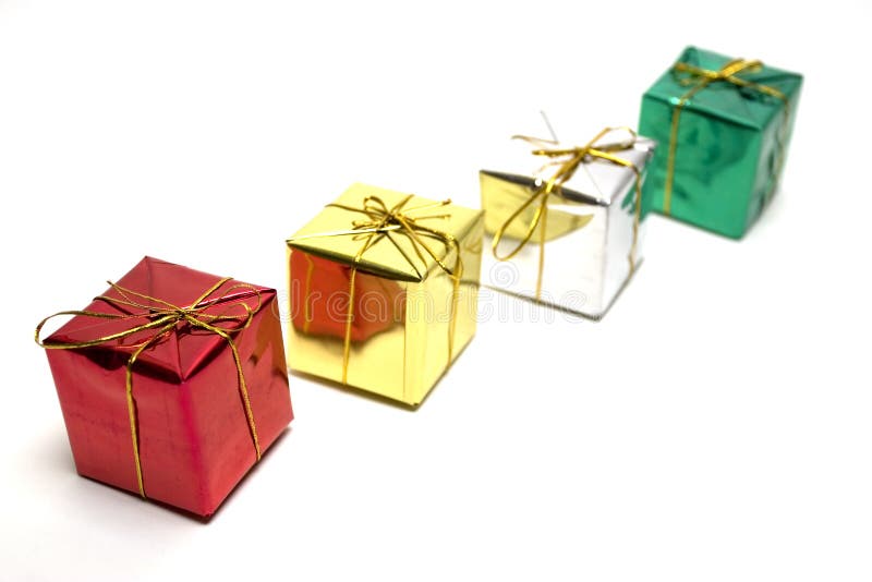 Row of little presents